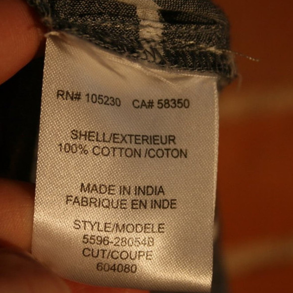 Soft by Joie Pure Cotton Striped Sleeveless & Collarless Button Up Blouse - Picture 4 of 5